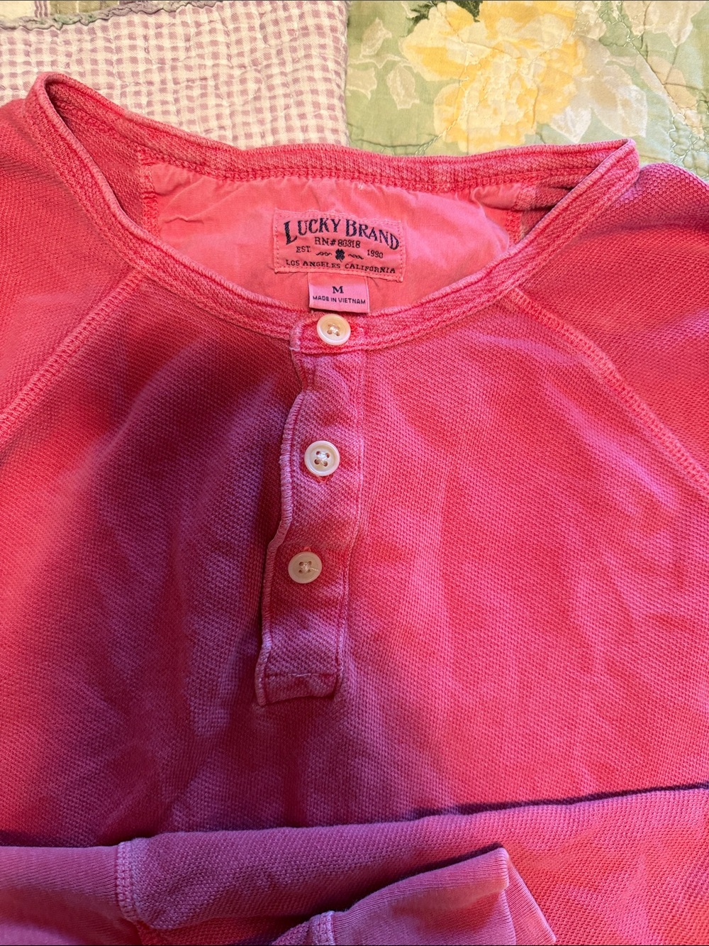Lucky Brand Girls' Raspberry Long-Sleeve Henley Top - Picture 2 of 3
